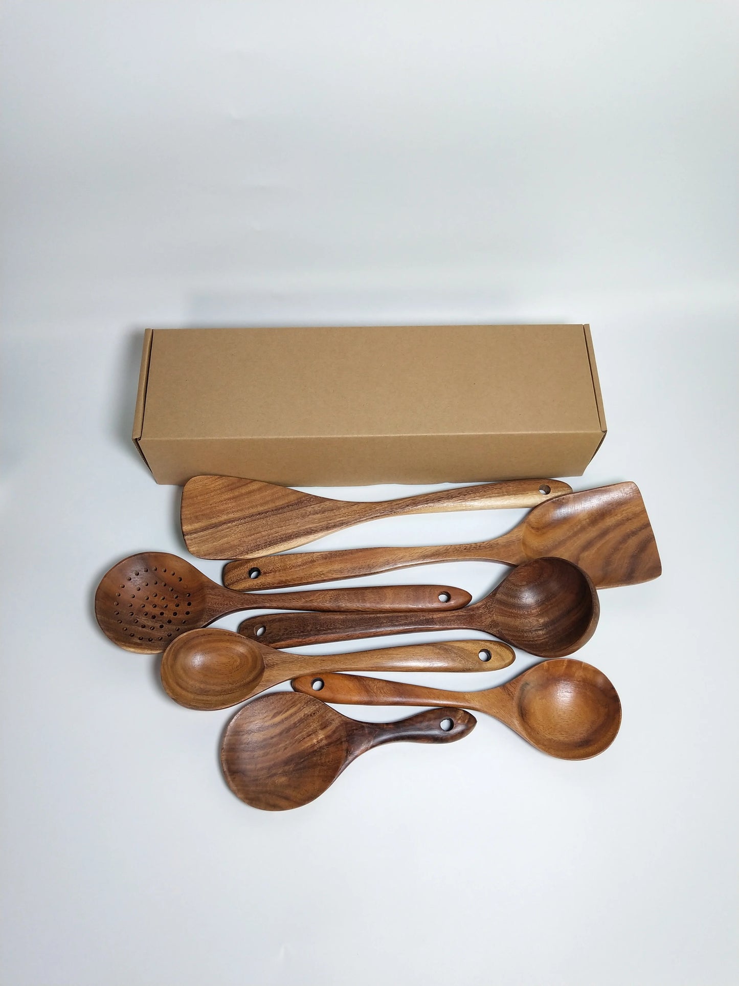 WOODEN COOKING SPOONS 7-piece set