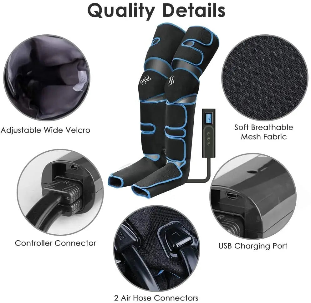 Foot air pressure leg massager