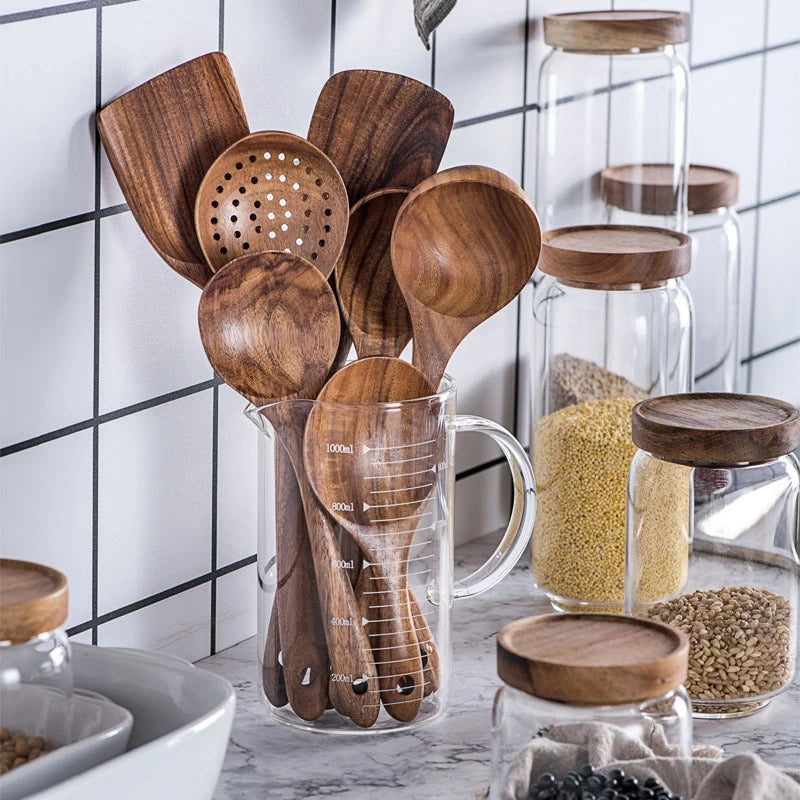 WOODEN COOKING SPOONS 7-piece set