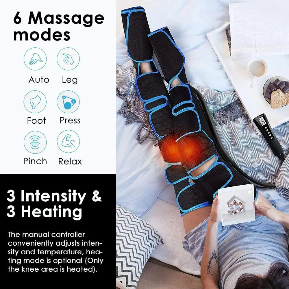 Foot air pressure leg massager