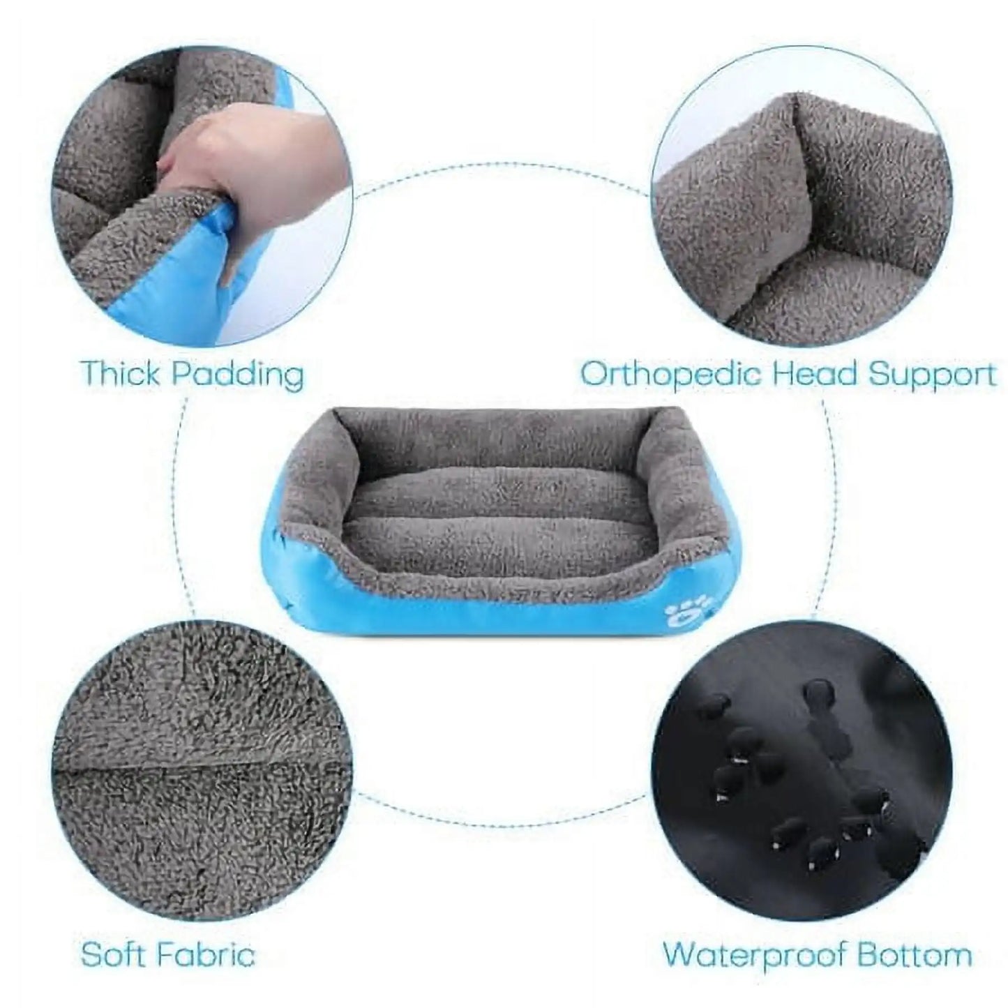Color Square Winter Soft Warm House for Cat Bed, Dog Mat Waterproof, Pet Bed